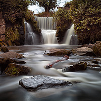 Buy canvas prints of Penllergare waterfalls by Leighton Collins