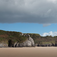 Buy canvas prints of South Gower cliffs by Leighton Collins