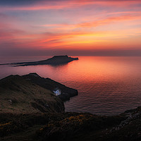 Buy canvas prints of Worm's Head sunset by Leighton Collins