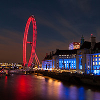 Buy canvas prints of County Hall and The London Eye by Leighton Collins
