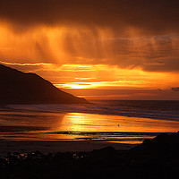Buy canvas prints of Sunrise at Caswell Bay by Leighton Collins