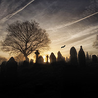Buy canvas prints of Halloween graveyard by Leighton Collins