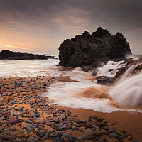 Buy canvas prints of Rotherslade Bay cascade by Leighton Collins