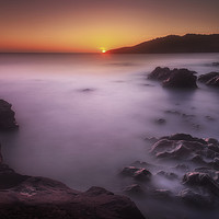 Buy canvas prints of Rotherslade Bay, sunset, Rotherslade sunset, smoot by Leighton Collins