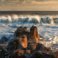 Buy canvas prints of Bracelet Bay wave by Leighton Collins