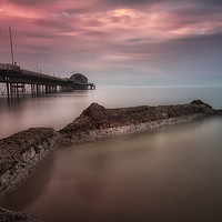 Buy canvas prints of Mumbles pier sunset by Leighton Collins