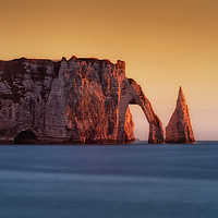 Buy canvas prints of Golden hour at Etretat by Leighton Collins