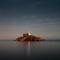 Buy canvas prints of Tranquil evening at Mumbles lighthouse by Leighton Collins