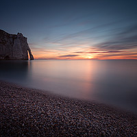 Buy canvas prints of Sunset at Etretat by Leighton Collins