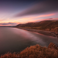 Buy canvas prints of Sunset at Rhossili Bay, South Wales by Leighton Collins
