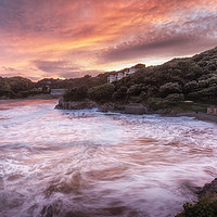 Buy canvas prints of Caswell Bay sunset by Leighton Collins