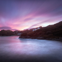 Buy canvas prints of Caswell Bay at dusk by Leighton Collins