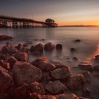 Buy canvas prints of Sunrise at Mumbles pier by Leighton Collins