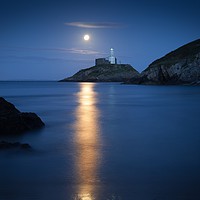 Buy canvas prints of Mumbles Lighthouse at dusk by Leighton Collins