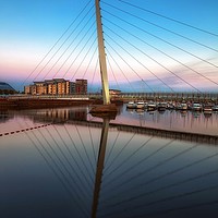 Buy canvas prints of Swansea Millennium bridge  by Leighton Collins