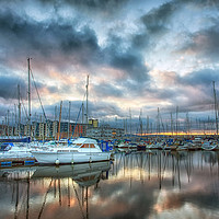 Buy canvas prints of Swansea Marina Reflections by Leighton Collins