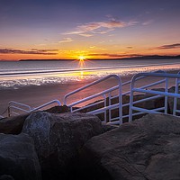 Buy canvas prints of Aberavon beach sunset by Leighton Collins