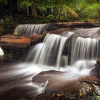 Buy canvas prints of Pont Cwmyfedwen waterfall by Leighton Collins