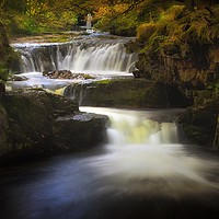 Buy canvas prints of Horseshoe falls Sgwd y Bedol by Leighton Collins