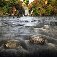 Buy canvas prints of The Afon Llan at Penllergare by Leighton Collins