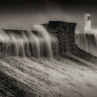 Buy canvas prints of Hurricane Ophelia at Porthcawl by Leighton Collins