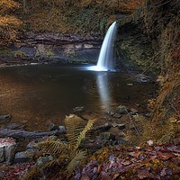 Buy canvas prints of Sgwd Gwladus waterfall Pontneddfechan by Leighton Collins