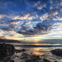 Buy canvas prints of Gower peninsula sunrise by Leighton Collins