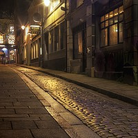 Buy canvas prints of Green Dragon Lane at night by Leighton Collins
