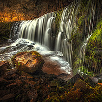 Buy canvas prints of Sgwd Clun Gwyn, top section by Leighton Collins