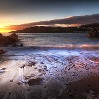 Buy canvas prints of Sunset at Rotherslade Bay by Leighton Collins