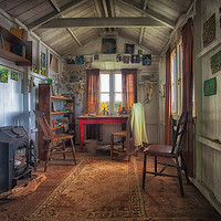 Buy canvas prints of Dylan Thomas's writing shed by Leighton Collins
