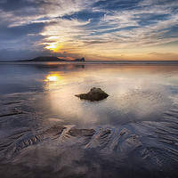 Buy canvas prints of Worms Head rockpool by Leighton Collins