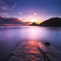 Buy canvas prints of Mumbles lighthouse at dawn by Leighton Collins