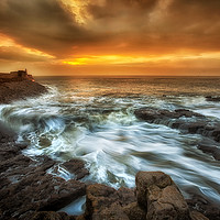 Buy canvas prints of Dawn at Porthcawl by Leighton Collins