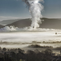 Buy canvas prints of Baglan Bay power station steam cloud by Leighton Collins