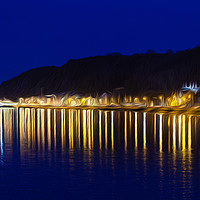 Buy canvas prints of Evening at Mumbles village with oil effect by Leighton Collins