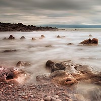 Buy canvas prints of Rotherslade Bay rocks by Leighton Collins