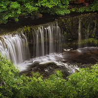 Buy canvas prints of Above the Sgwd Isaf Clun-gwyn Waterfall by Leighton Collins