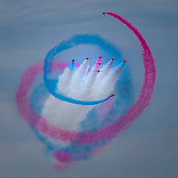 Buy canvas prints of The Red Arrows Display Team by Leighton Collins