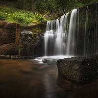 Buy canvas prints of A waterfall at Blaen y Glyn. by Leighton Collins