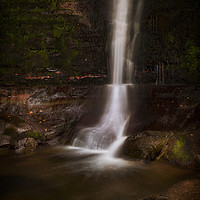 Buy canvas prints of The tall waterfall at Blaen y Glyn. by Leighton Collins