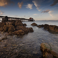 Buy canvas prints of Rocky foreshore at Mumbles pier by Leighton Collins