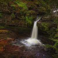 Buy canvas prints of Top section of Sgwd Isaf Clun-gwyn by Leighton Collins