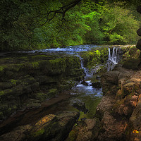 Buy canvas prints of The gully at Sgwd y Pannwr by Leighton Collins