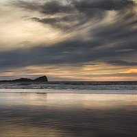 Buy canvas prints of Rhossili Bay clouds by Leighton Collins