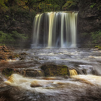 Buy canvas prints of Sgwd yr Eira in full flow by Leighton Collins