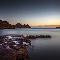 Buy canvas prints of Evening at Three Cliffs Bay by Leighton Collins