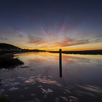 Buy canvas prints of Mooring post on the Loughor estuary by Leighton Collins