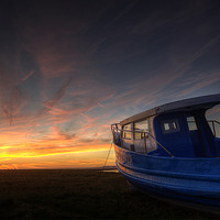 Buy canvas prints of Blue fishing boat by Leighton Collins