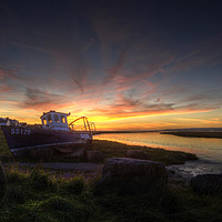 Buy canvas prints of Penclawdd sunset by Leighton Collins
